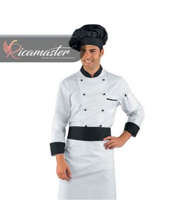 Grembiule Cuoco Chef 95x70 Rondin Isacco bianco nero
